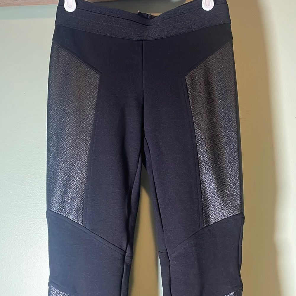 BCBGMaxAzria Mari Black Knit Moto Panel Pants